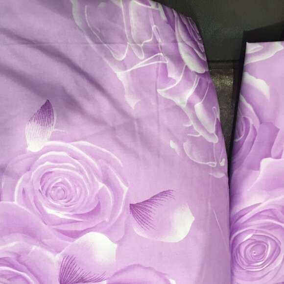 Dubet Cover & 2 Queen Pillow Cases -    Tap1  Purple Floral - Picture 3 of 5